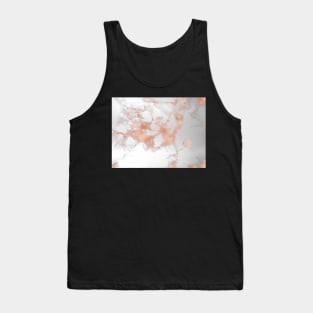 White Marble Rose Gold Veins Tank Top